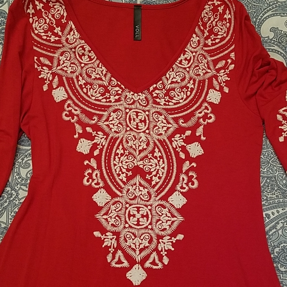Red, fun party dress, women's lrg - Picture 2 of 5